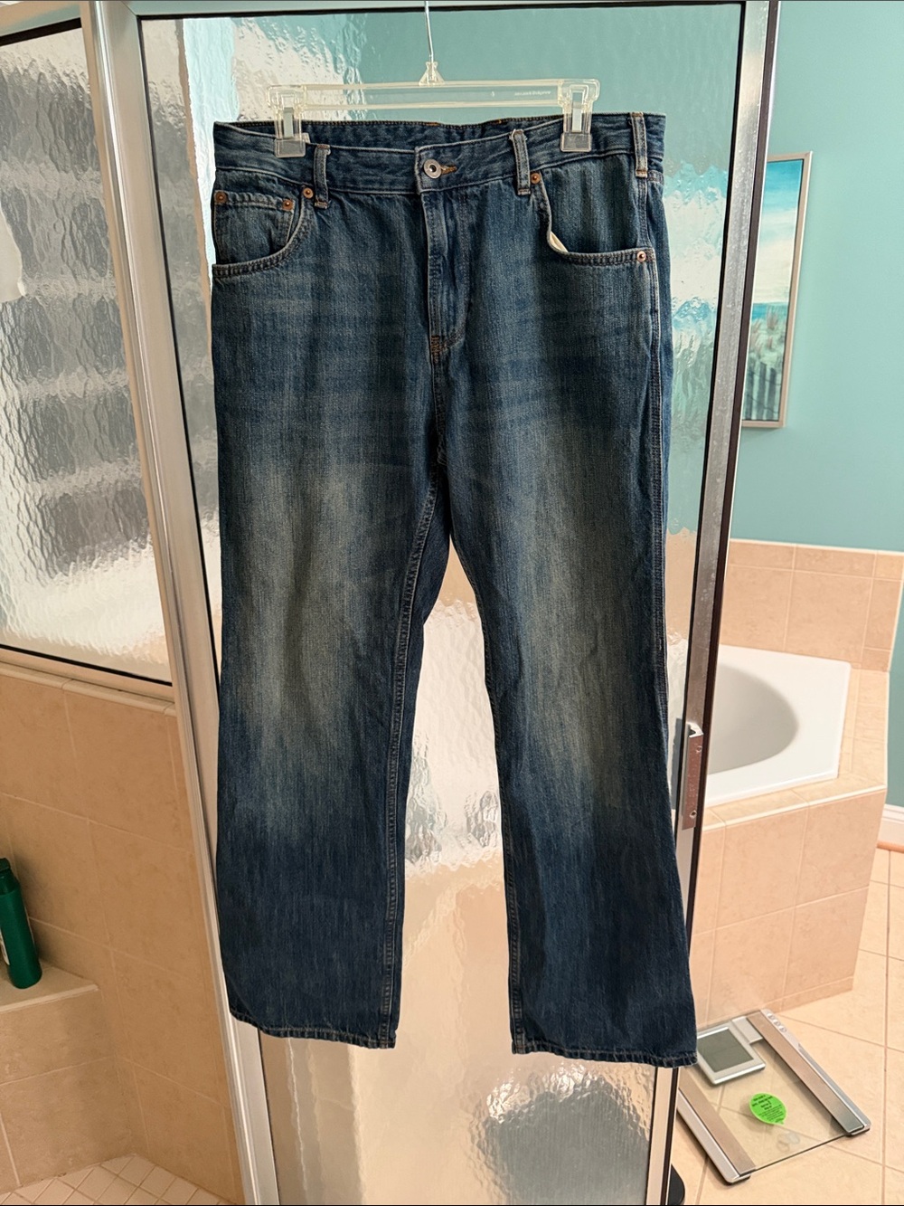 Zara Men's Bootcut Jeans - Dark Blue Wash